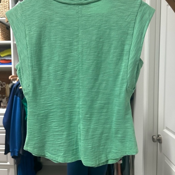 White House Black Market Lace Up Green Peplum Top - Picture 5 of 5